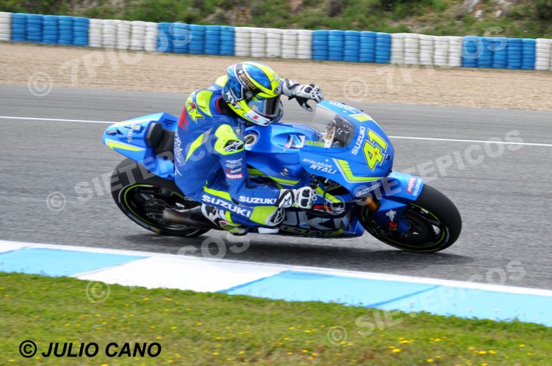 Piloto Aleix Espargaró (41) (Team Suzuki Ecstar) en carrera Gran Premio de España Jerez 2016 de Motociclismo