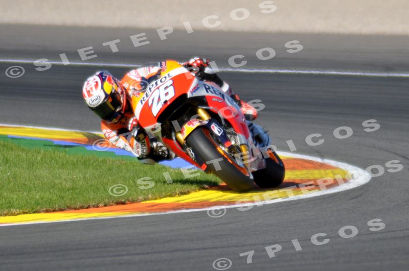 Piloto Dani Pedrosa (26) (Repsol Honda) en carrera Gran Premio de la Comunidad Valenciana "Cheste" 2015 de Motociclismo