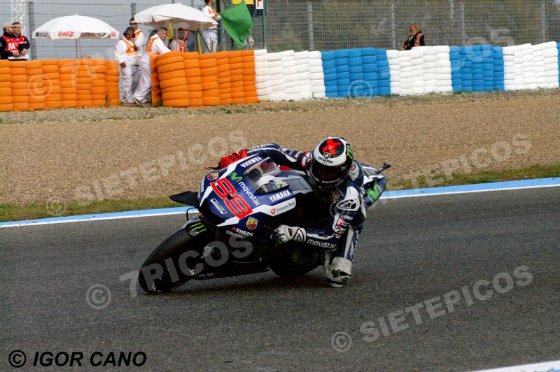 Piloto Jorge Lorenzo (99) (Movistar Yamaha) en carrera Gran Premio de España Jerez 2016 de Motociclismo