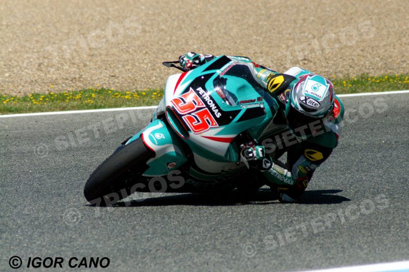 Piloto Hafizh Syahrin (55) (Petronas Raceline Malaysia) en carrera Gran Premio de España Jerez 2016 de Motociclismo