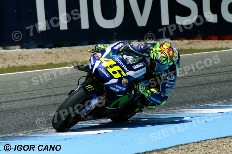 Piloto Valentino Rossi (46) (Movistar Yamaha) en circuito Gran Premio de España Jerez 2016 de Motociclismo