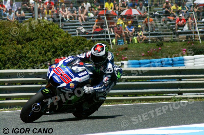 Piloto Jorge Lorenzo (99) (Movistar Yamaha) en circuito Gran Premio de España Jerez 2016 de Motociclismo