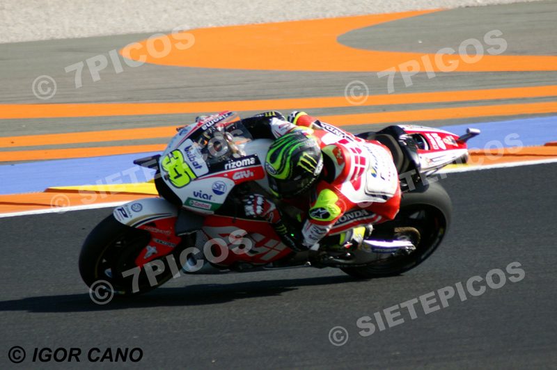 Cal Crutchlow (35) (LCR Honda) en curva Jorge Martinez Aspar Gran Premio Motul de la Comunitat Valenciana 2016 Cheste MotoGP TM Circuito Ricardo Tormo