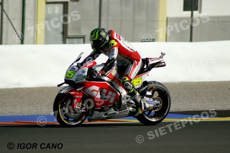 Piloto Cal Crutchlow (35) (LCR Honda) en la recta despues de curva Jorge Martinez Aspar Gran Premio Motul de la Comunitat Valenciana 2016 Cheste MotoGP TM Circuito Ricardo Tormo