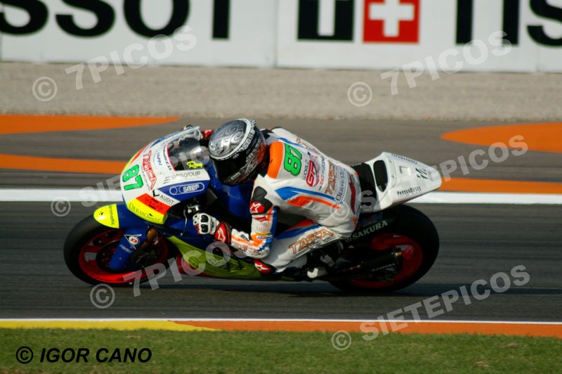 Piloto Remy Gardner (87) (Tasca Racing Scuderia Moto2) en curva Angel Nieto Gran Premio Motul de la Comunitat Valenciana 2016 Cheste Moto2 TM Circuito Ricardo Tormo MotoGP TM