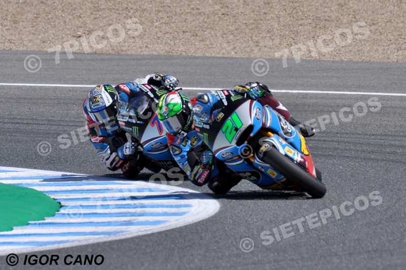 Alex Marquez (73) y Franco Morbidelli (21) en curva Michelin Gran Premio Red Bull de España 2017 Jerez MotoGPTM