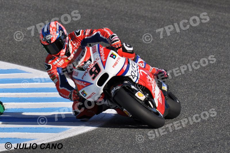Piloto Danilo Petrucci (9) (OCTO Pramac Racing) en curva Michelin Gran Premio Red Bull de España 2017 Jerez MotoGPTM
