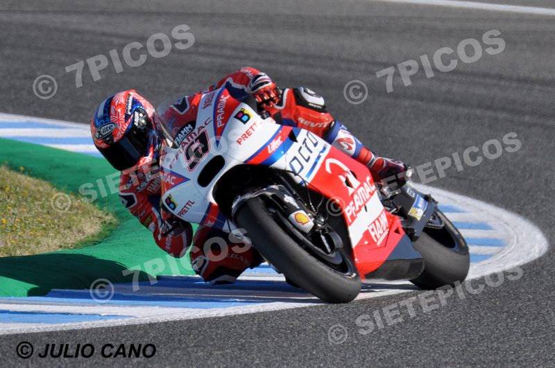 Piloto Danilo Petrucci (9) (OCTO Pramac Racing) en curva Michelin Gran Premio Red Bull de España 2017 Jerez MotoGPTM