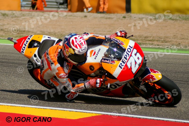 Piloto Dani Pedrosa (26) (Repsol Honda Team) en al curva 14 Gran Premio de Aragon 2017 Alcañiz, Teruel, MotoGPTM