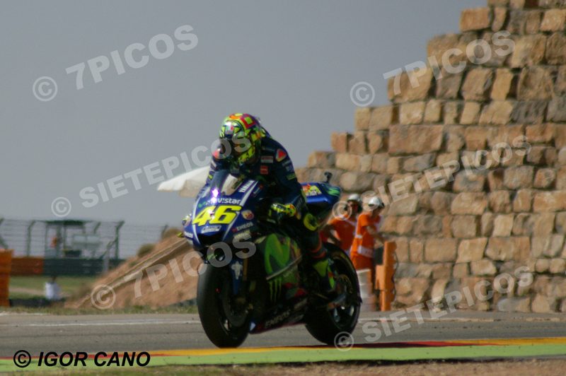Piloto Valentino Rossi (46) (Movistar Yamaha MotoGP) en el muro Gran Premio de Aragon 2017 Alcañiz, Teruel, MotoGPTM