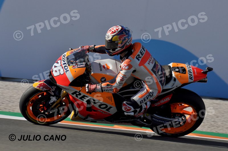Piloto Dani Pedrosa (26) (Resol Honda Team) saliendo de curva Mick Doohan Gran Premio Motul de la Comunidad Valenciana 2017 Cheste, Valencia, MotoGPTM