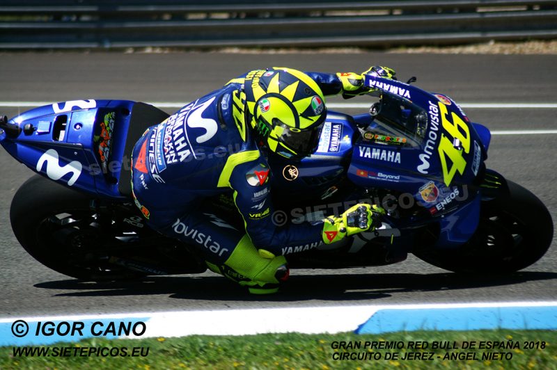 Piloto Valentino Rossi (46) (Movistar Yamaha MotoGP) Gran Premio Red Bull de España 2018 Circuito de Jerez Angel Nieto. Jerez. España. MotoGPTM