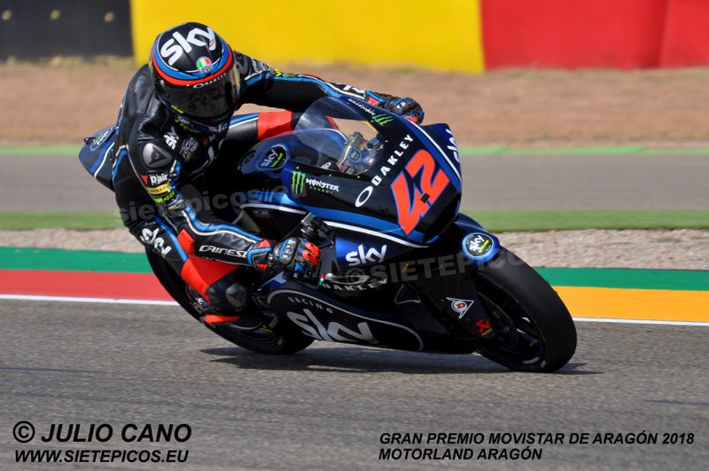 Piloto Francesco Bagnaia (42) (SKY Racing Team VR46) Gran Premio Movistar de Aragon 2018 Motorland Alcañiz, Teruel, Moto2TM