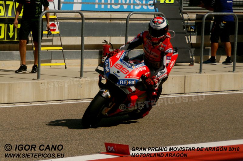 Piloto Jorge Lorenzo (99) (Ducati Team) Gran Premio Movistar de Aragon 2018 Motorland Alcañiz, Teruel, MotoGPTM