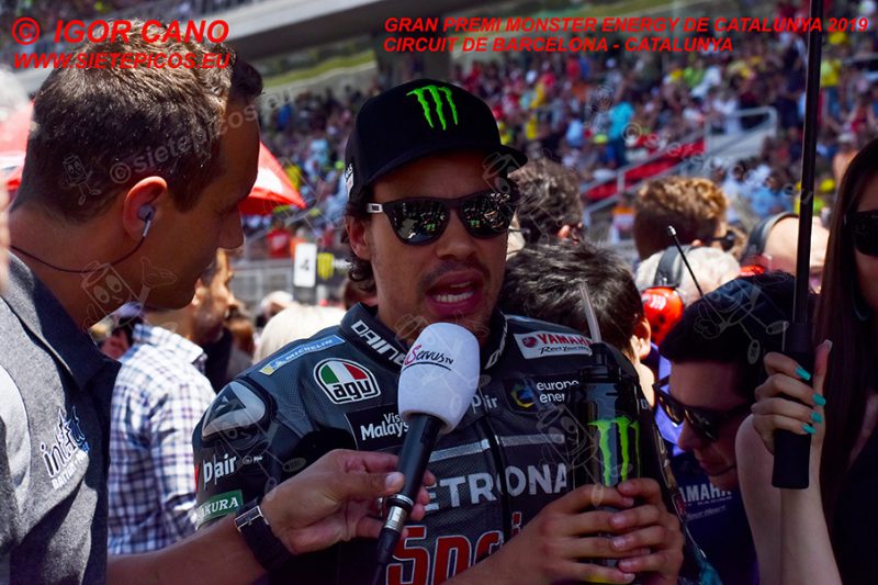 Piloto Franco Moribidelli (21) (Petronas Yamaha SRT) en parrilla de salida. Gran Premi Monster Energy de Catalunya 2019, Circuit de Barcelona-Catalunya. Montmelo. España. MotoGPTM