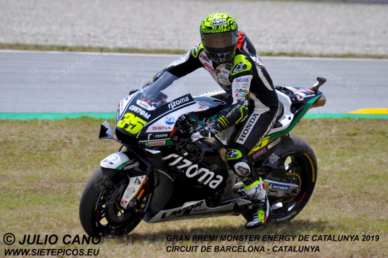 Piloto Cal Crutchlow (35) (LCR Honda Castrol) en el exterior de la curva Campsa.Gran Premi Monster Energy de Catalunya 2019, Circuit de Barcelona-Catalunya. Montmelo. España. MotoGPTM