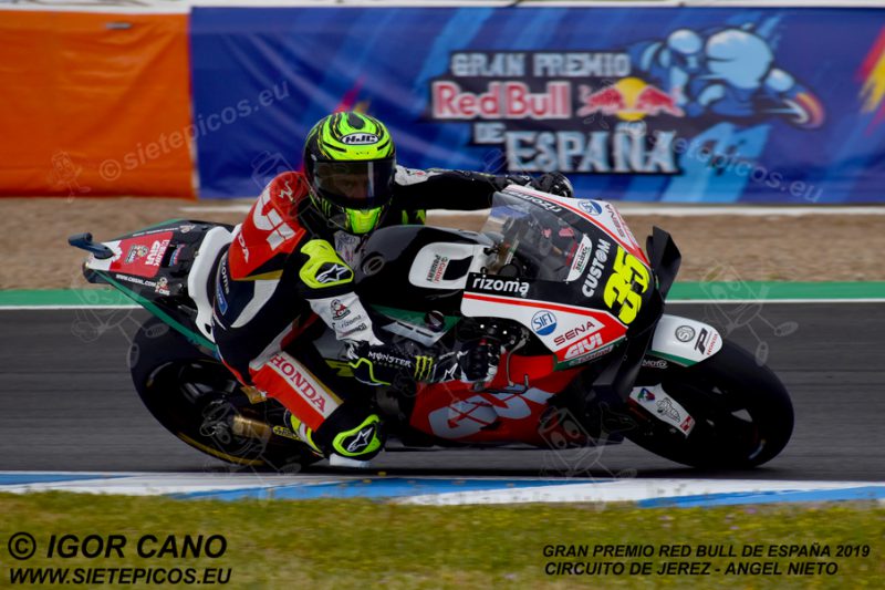 Piloto Cal Crutchlow (35) (LCR Honda Castrol) en la curva Peluqui. Gran Premio Red Bull de España 2019 Circuito de Jerez Angel Nieto. Jerez. España. MotoGPTM