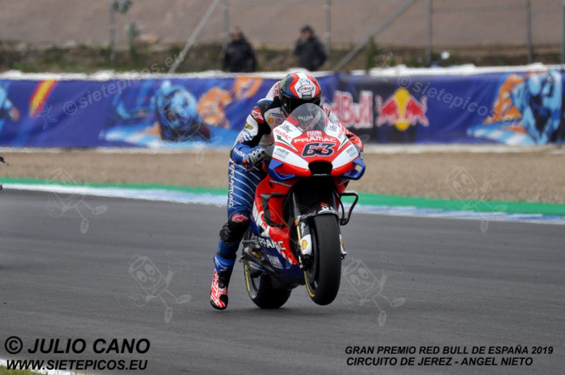 Piloto Francesco (Pecco) Bagnaia (63) (Pramac Racing) practicando la salida. Gran Premio Red Bull de España 2019 Circuito de Jerez Angel Nieto. Jerez. España. MotoGPTM