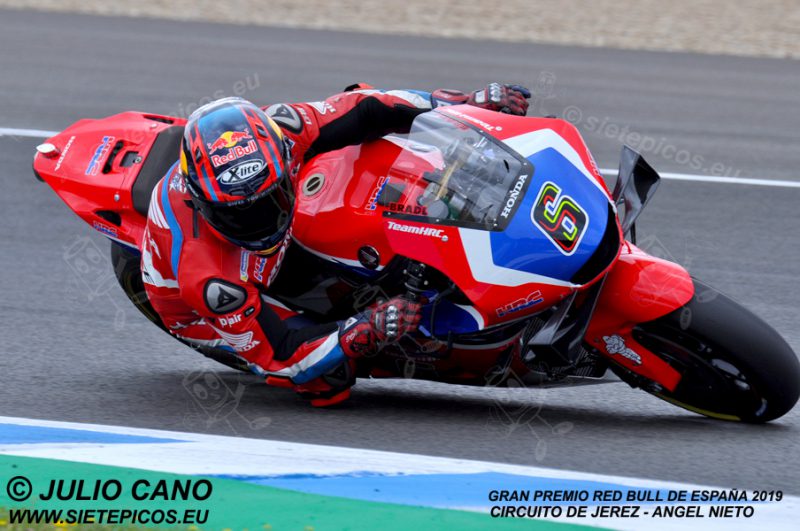 Piloto Stefan Bradl (6) (Team HRC) en la curva Dani Pedrosa. Gran Premio Red Bull de España 2019 Circuito de Jerez Angel Nieto. Jerez. España. MotoGPTM