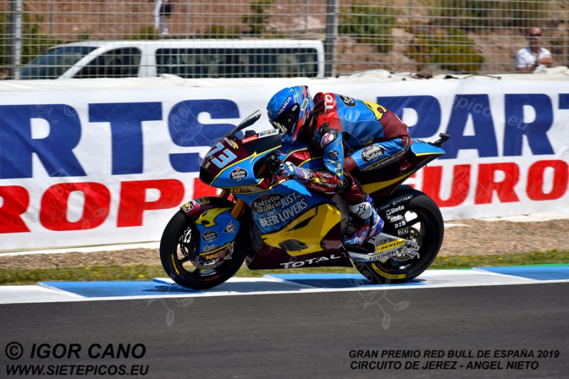 Piloto Alex Marquez (73) (Estrella Galicia 0,0 Marc VDS) en la recta de meta. Gran Premio Red Bull de España 2019 Circuito de Jerez Angel Nieto. Jerez. España. Moto2TM