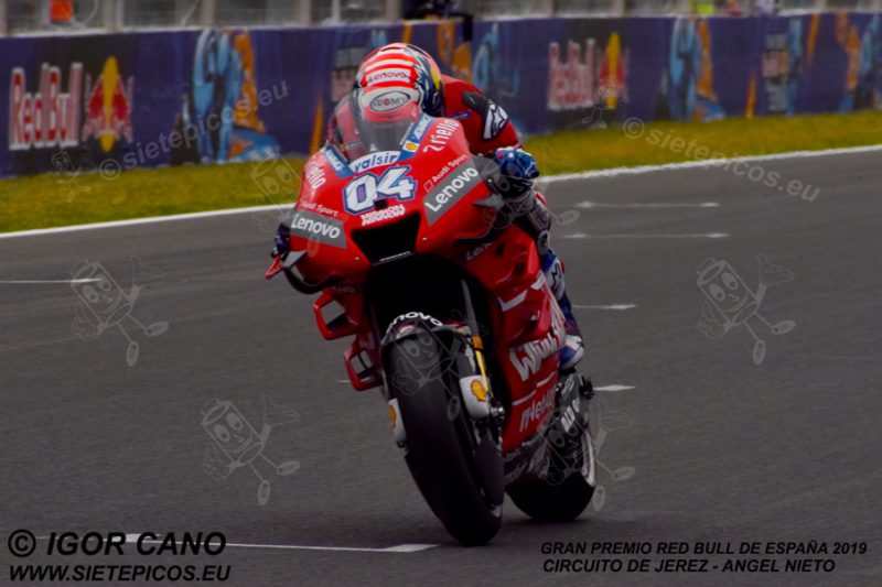 Piloto Andrea Dovicioso (4) (Mission Winnow Ducati) en la recta de meta. Gran Premio Red Bull de España 2019 Circuito de Jerez Angel Nieto. Jerez. España. MotoGPTM