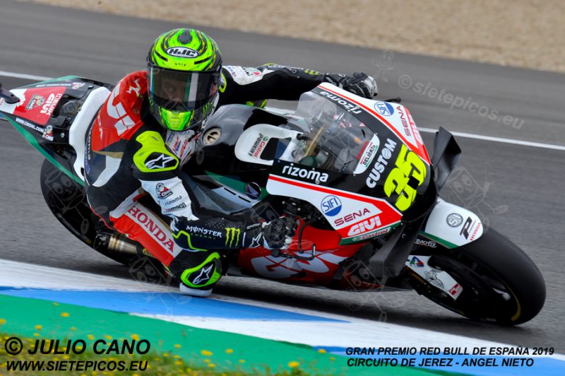 Piloto Cal Crutchlow (35) (LCR Honda Castrol) en la curva Dani Pedrosa. Gran Premio Red Bull de España 2019 Circuito de Jerez Angel Nieto. Jerez. España. MotoGPTM