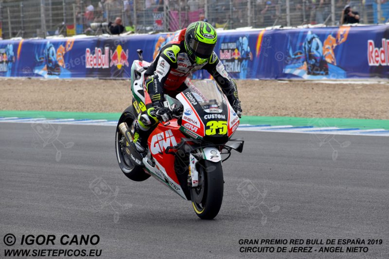 Endo del Piloto Cal Crutchlow (35) (LCR Honda Castrol) antes de practicar la salida. Gran Premio Red Bull de España 2019 Circuito de Jerez Angel Nieto. Jerez. España. MotoGPTM