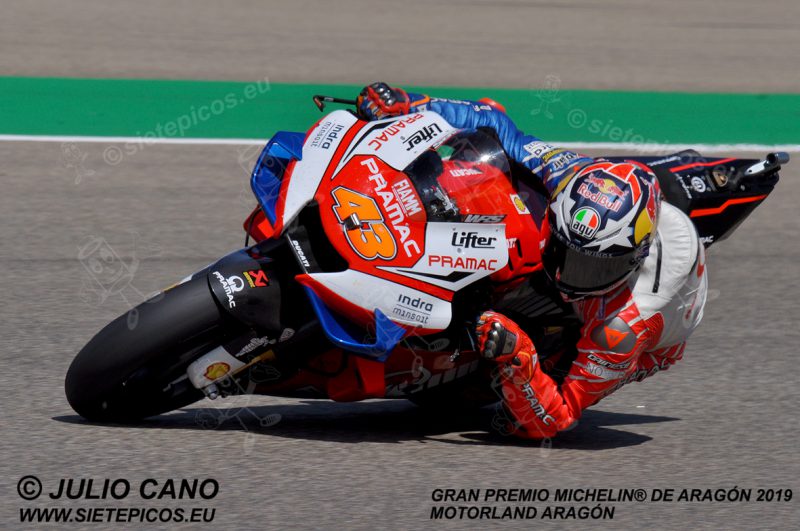 Piloto Jack Miller (43) (Alma Pramac Racing) en la curva 11. Gran Premio Michelin® de Aragón 2019 Motorland Aragón, Alcañiz, Teruel, MotoGPTM