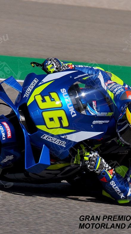 Piloto Joan Mir (36) (Team Suzuki ECSTAR) en la curva 11. Gran Premio Michelin® de Aragón 2019 Motorland Aragón, Alcañiz, Teruel, MotoGPTM