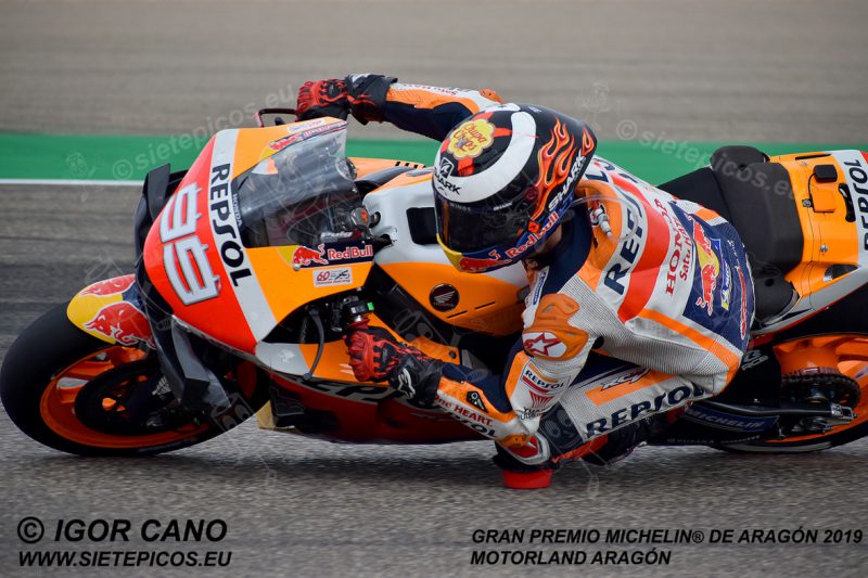 Piloto Jorge Lorenzo (99) (Repsol Honda Team) en la curva 5.Gran Premio Michelin® de Aragón 2019 Motorland Aragón, Alcañiz, Teruel, MotoGPTM