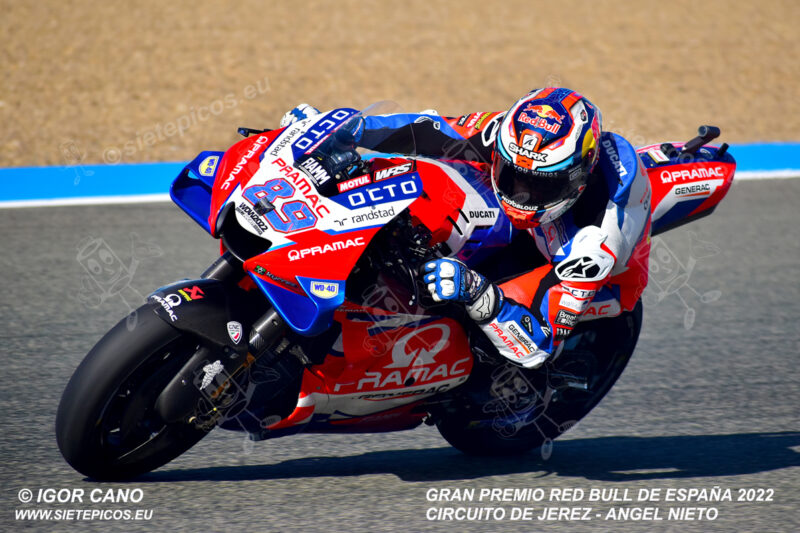 Piloto Jorge Martin (89) (Pramac Racing) en curva 4. Gran Premio Red Bull de España 2022 Circuito Jerez-Angel Nieto. Jerez de la Frontera. Jerez de la Frontera. Andalucia. España. MotoGPTM