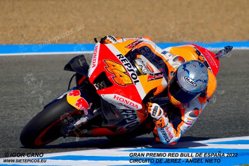 Piloto Pol Espargaro (44) (Repsol Honda Team) en curva 4. Gran Premio Red Bull de España 2022 Circuito Jerez-Angel Nieto. Jerez de la Frontera. Jerez de la Frontera. Andalucia. España. MotoGPTM